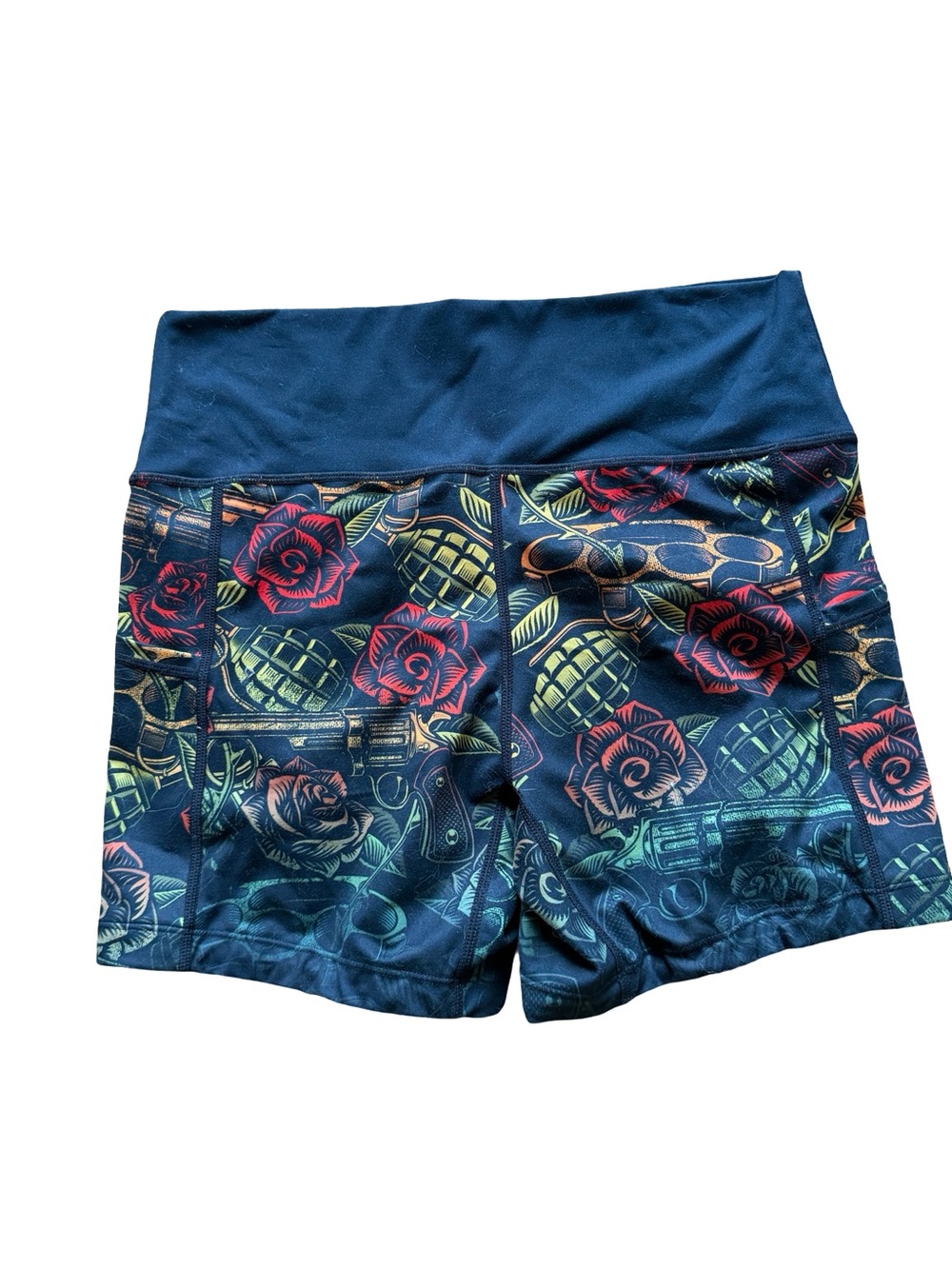 2109 Constantly Varied Gear CVG Floral & Grenade Print High-Waist Women’s Shorts